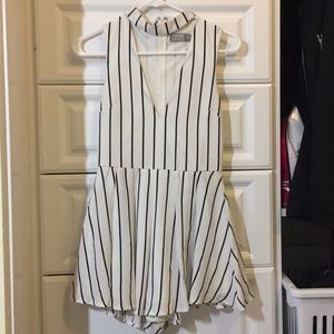 Black and White Stripped Romper